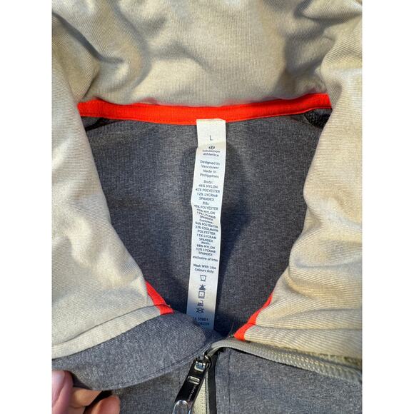 Lululemon Mens Gray Jacket Full Zip Bomber Warm Up Track Active Performance L - Picture 10 of 10